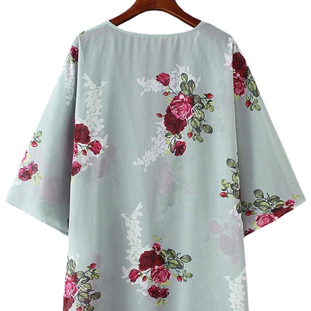 New Boho Cardigan Floral Print Kimono - Picture 5 of 6